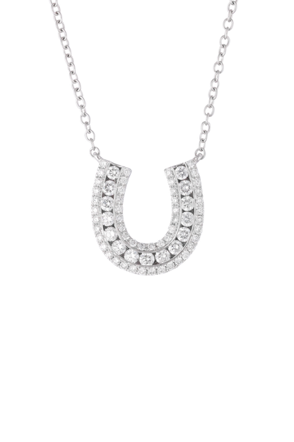 Karina Brez Lucky Horseshoe Necklace - White Gold & Diamond