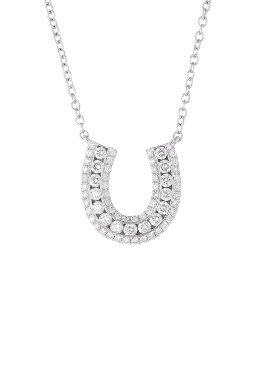 Karina Brez Lucky Horseshoe Necklace - White Gold & Diamond