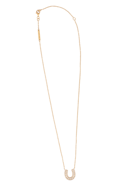 Karina Brez Lucky Horseshoe Necklace - Yellow Gold & Diamond