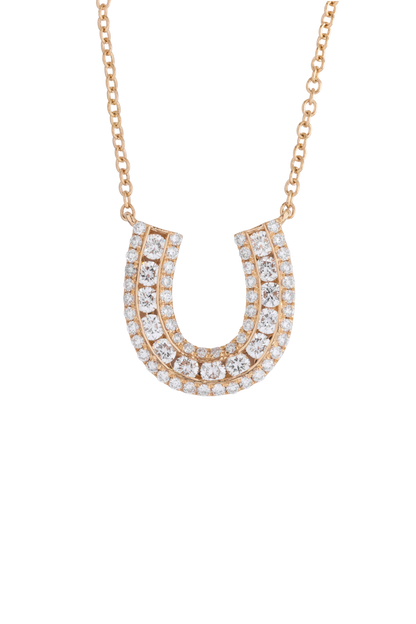 Karina Brez Lucky Horseshoe Necklace - Yellow Gold & Diamond