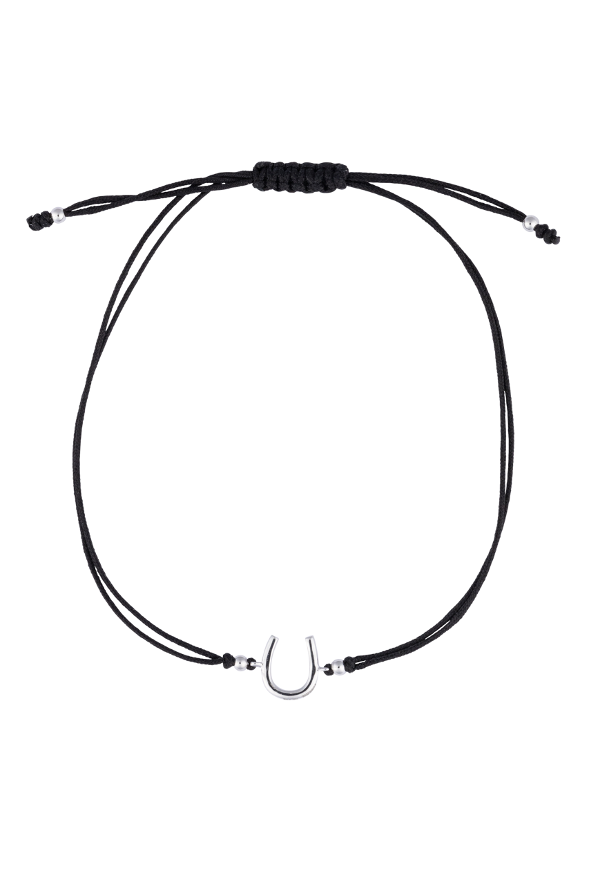 Karina Brez Lucky Horseshoe String Bracelet - White Gold