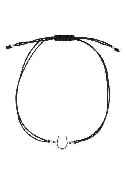 Karina Brez Lucky Horseshoe String Bracelet - White Gold