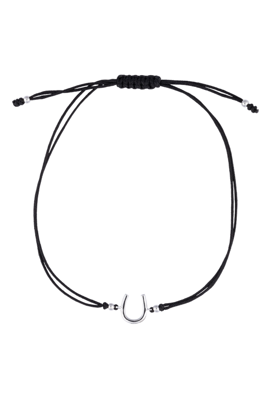 Karina Brez Lucky Horseshoe String Bracelet - White Gold