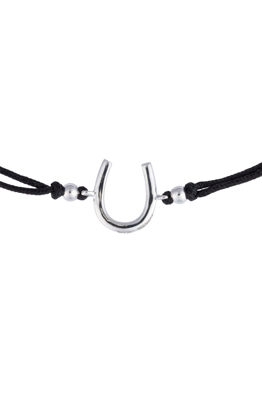 Karina Brez Lucky Horseshoe String Bracelet - White Gold