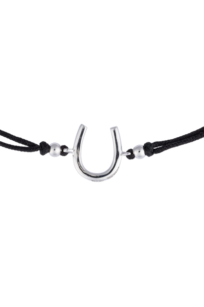 Karina Brez Lucky Horseshoe String Bracelet - White Gold