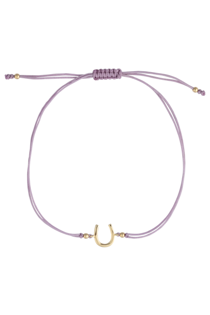 Karina Brez Lucky Horseshoe String Bracelet - Yellow Gold