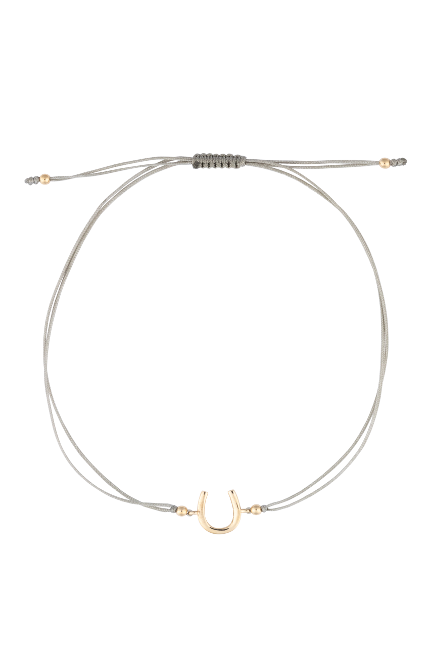 Karina Brez Lucky Horseshoe String Bracelet - Yellow Gold