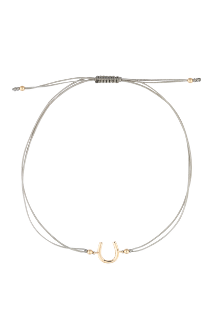 Karina Brez Lucky Horseshoe String Bracelet - Yellow Gold