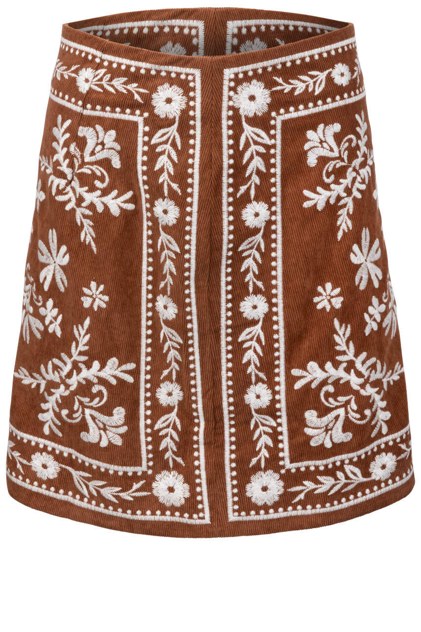 Love Wednesday Montana Embroidered Mini Skirt
