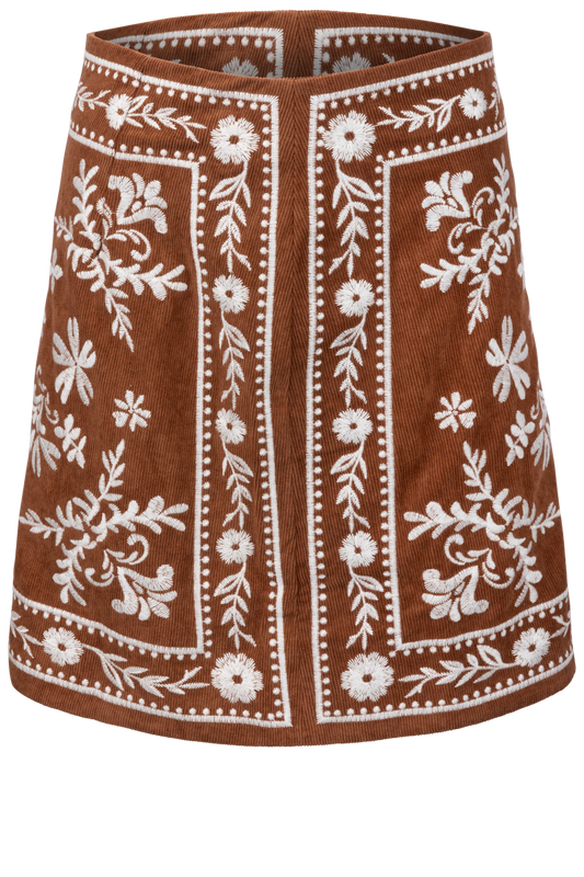 Love Wednesday Montana Embroidered Mini Skirt