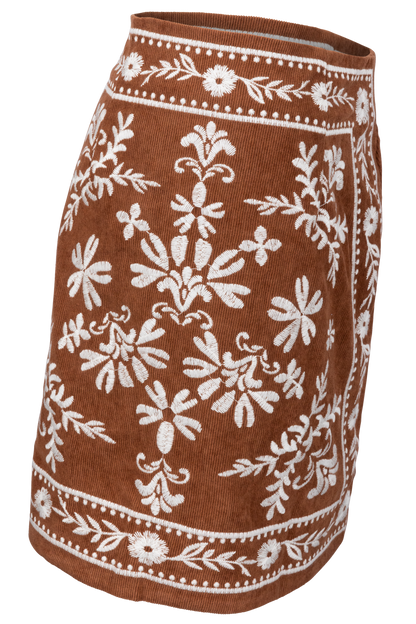 Love Wednesday Montana Embroidered Mini Skirt