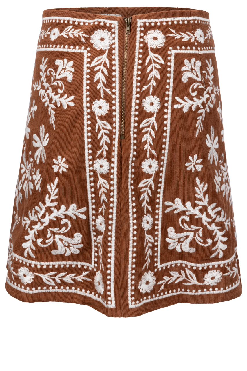 Love Wednesday Montana Embroidered Mini Skirt