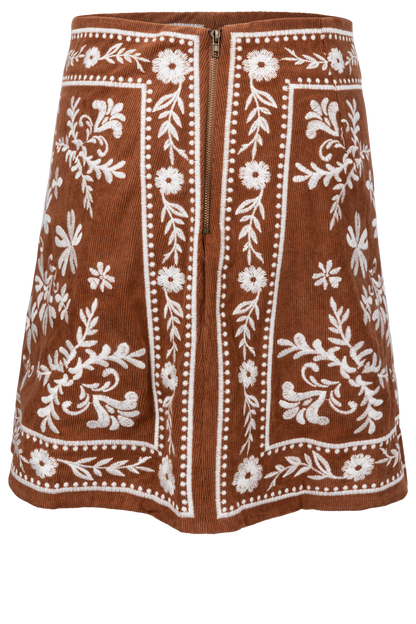 Love Wednesday Montana Embroidered Mini Skirt
