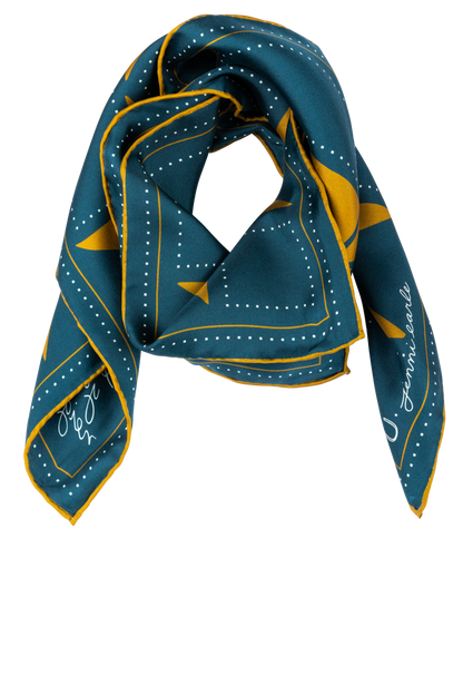 Jenni Earle Navy Silk Scarf