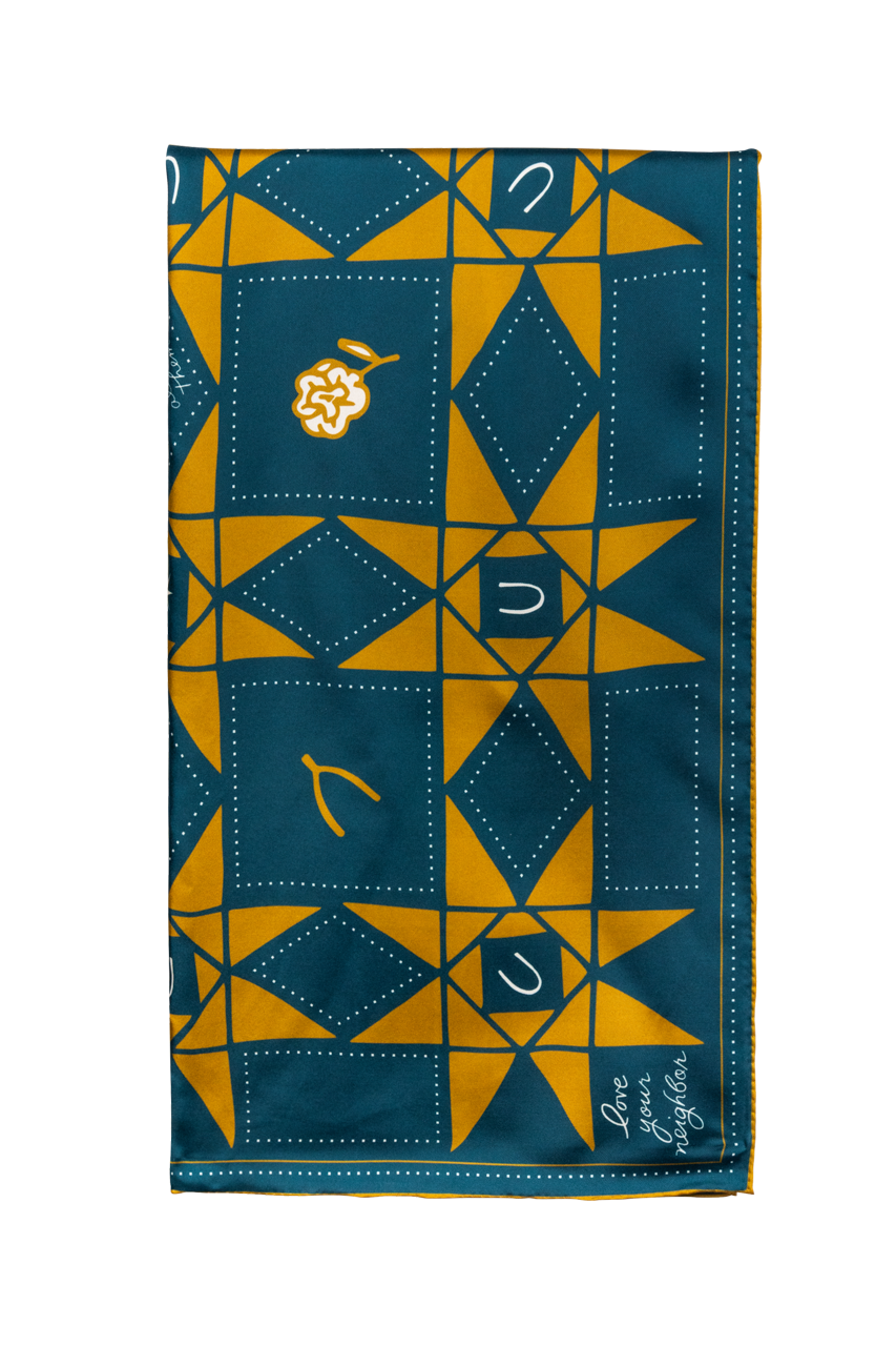 Jenni Earle Navy Silk Scarf