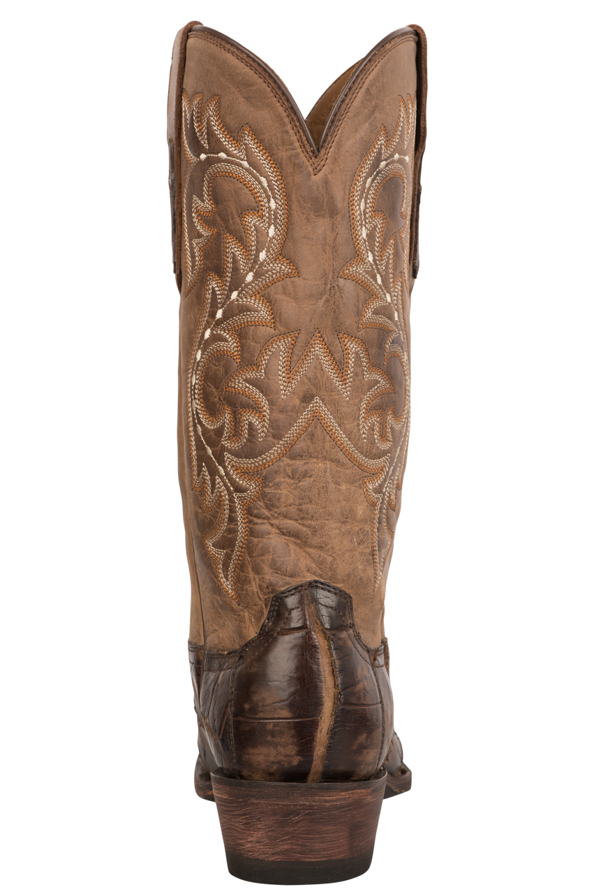 Lucchese Men's Giant American Alligator Burke Cowboy Boots - Brown