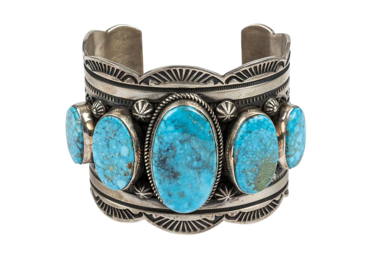 5-Stone Turquoise Cuff Bracelet