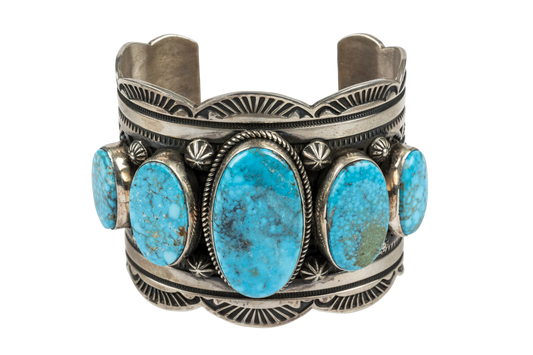 5-Stone Turquoise Cuff Bracelet