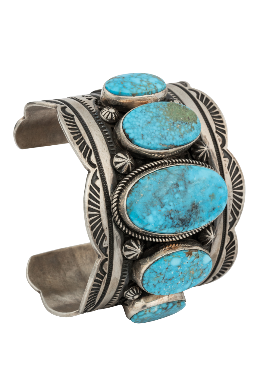 5-Stone Turquoise Cuff Bracelet