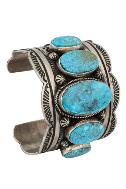 5-Stone Turquoise Cuff Bracelet