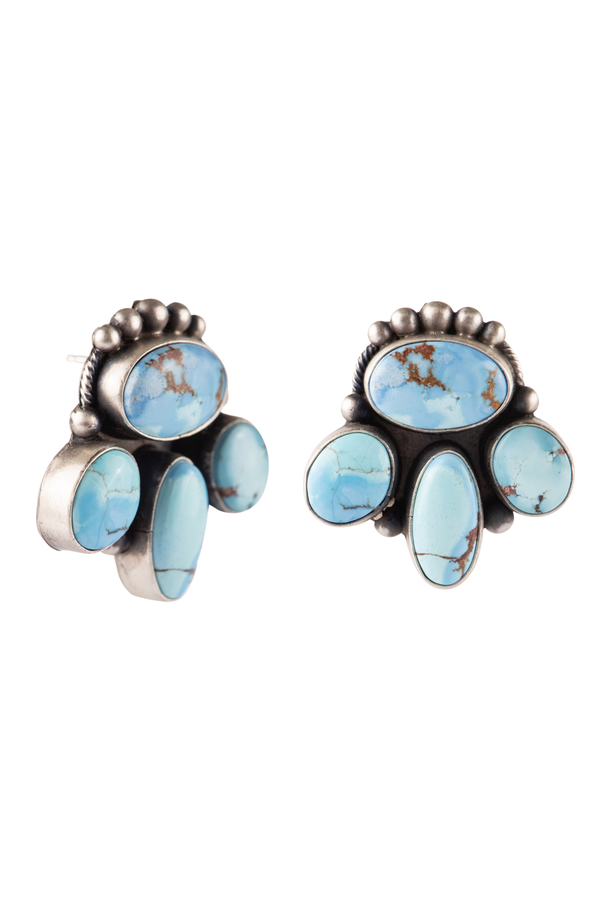 Golden Hills Turquoise & Silver Earrings