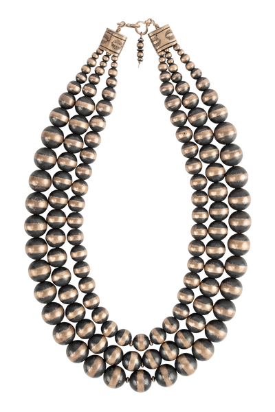 Navajo Pearl and Oxidized Silver Statement Necklace | Pinto Ranch