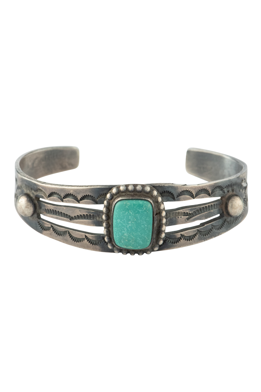 Cerillos Turquoise & Silver Cuff Bracelet