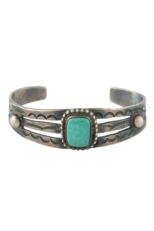 Cerillos Turquoise & Silver Cuff Bracelet