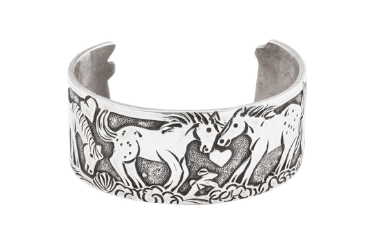 Silver Horse Cuff Bracelet