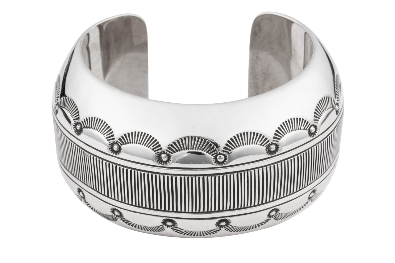 Engraved Chunky Silver Bracelet