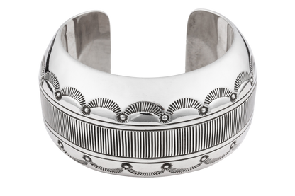 Engraved Chunky Silver Bracelet