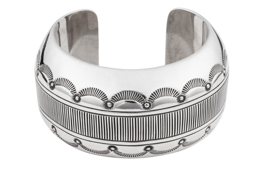Engraved Chunky Silver Bracelet