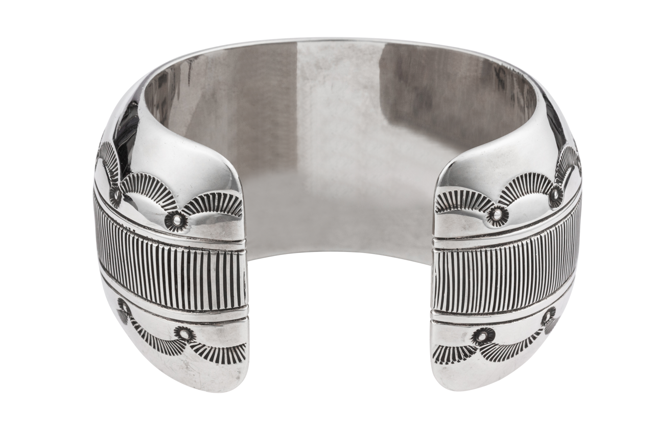 Engraved Chunky Silver Bracelet