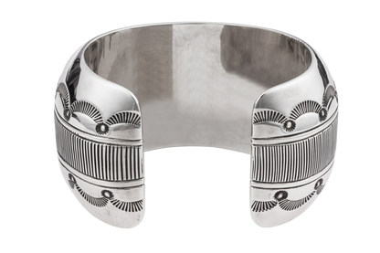 Engraved Chunky Silver Bracelet
