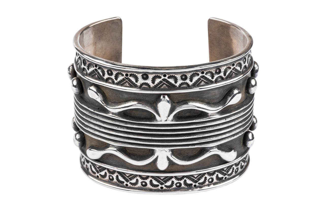 Chunky Engraved Silver Bracelet