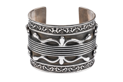 Chunky Engraved Silver Bracelet