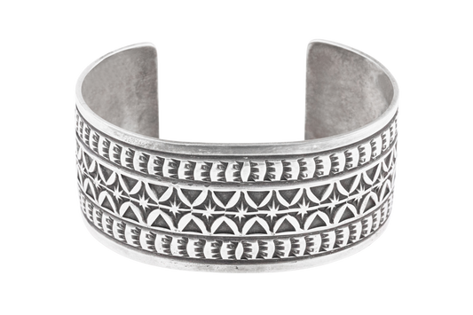 Engraved Silver Cuff Bracelet