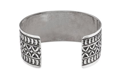 Engraved Silver Cuff Bracelet