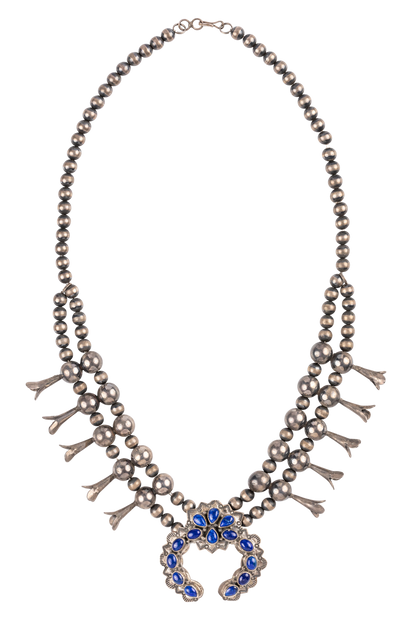 Lapis & Navajo Pearl Strand Necklace