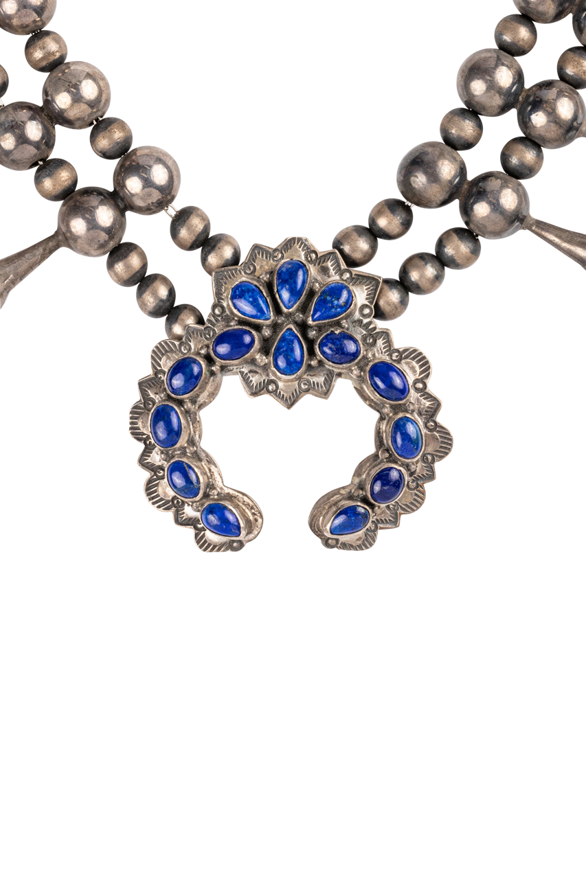 Lapis & Navajo Pearl Strand Necklace