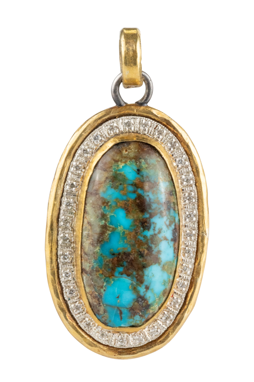 Bisbee Turquoise & Diamond Pendant