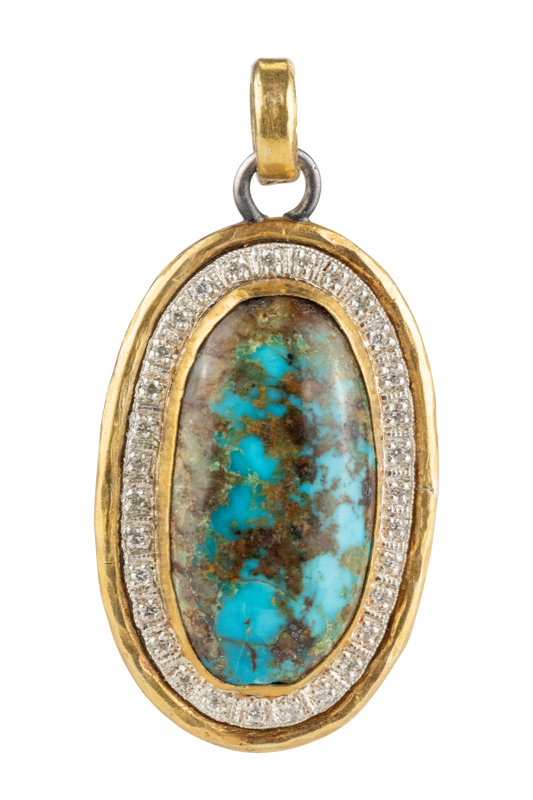 Bisbee Turquoise & Diamond Pendant