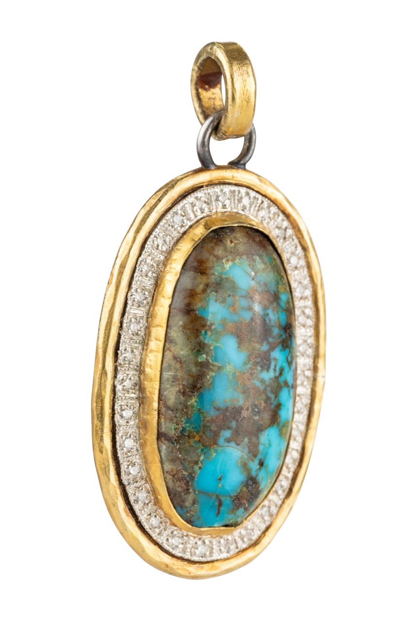 Bisbee Turquoise & Diamond Pendant