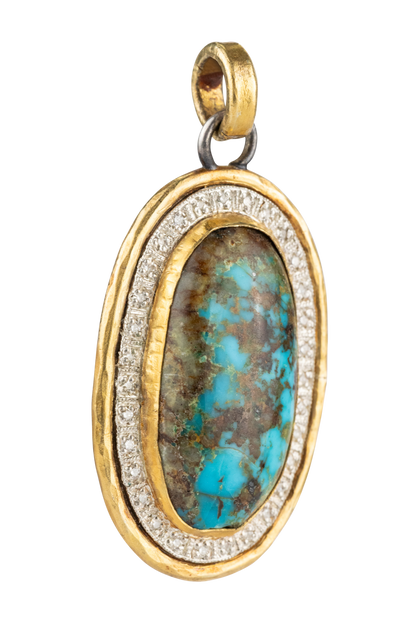 Bisbee Turquoise & Diamond Pendant