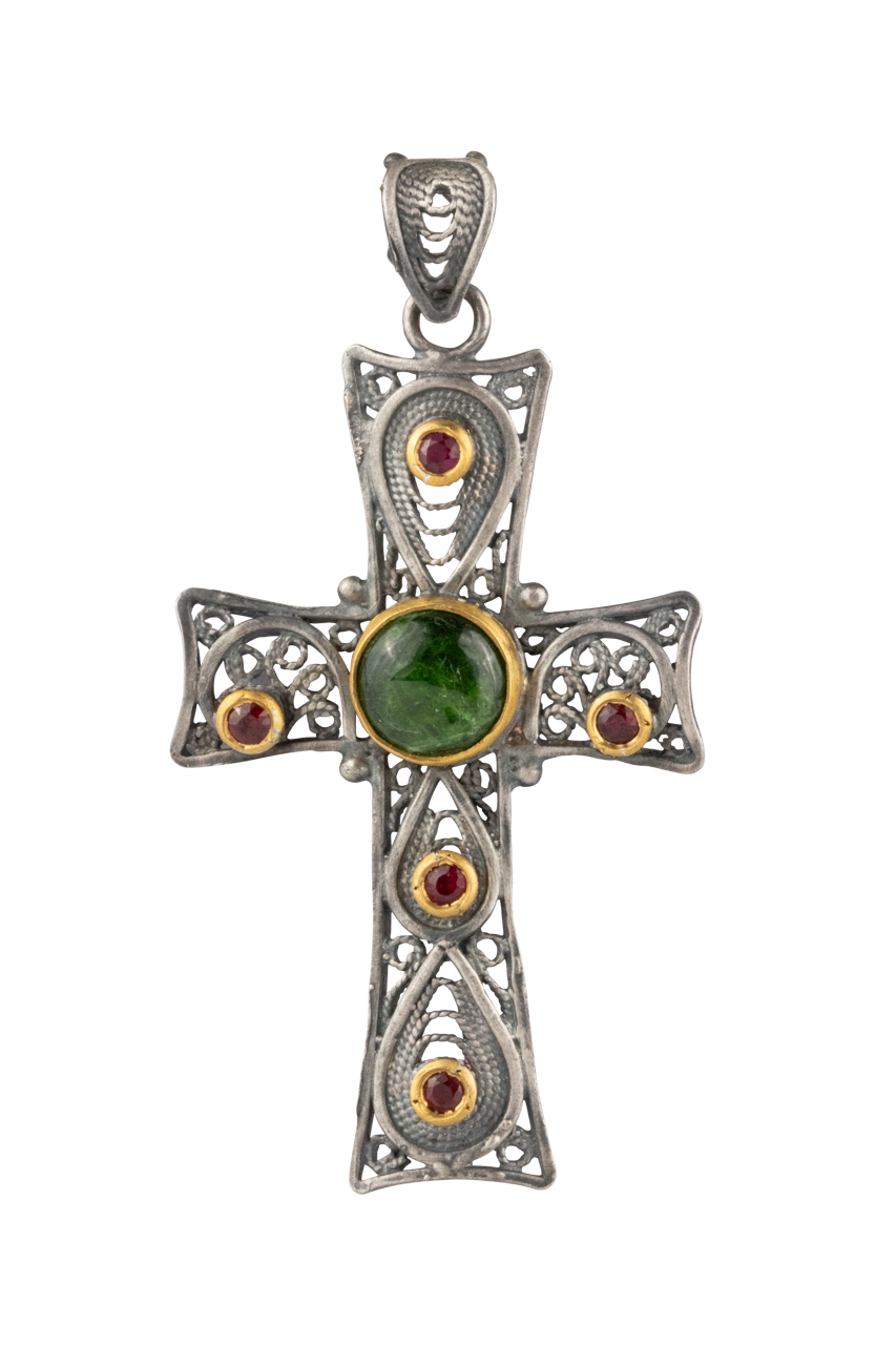 Ruby Cross Pendant