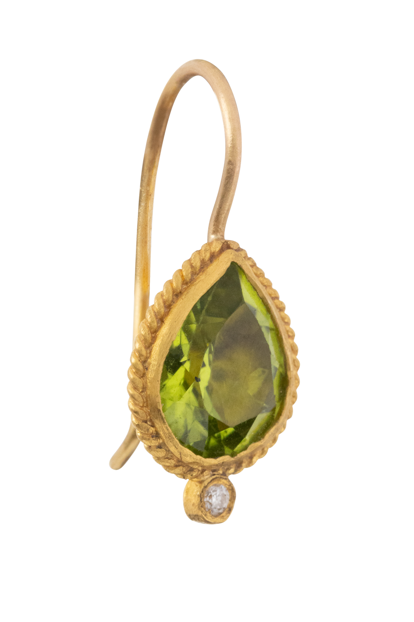 Pear Cut Peridot Drop Earrings