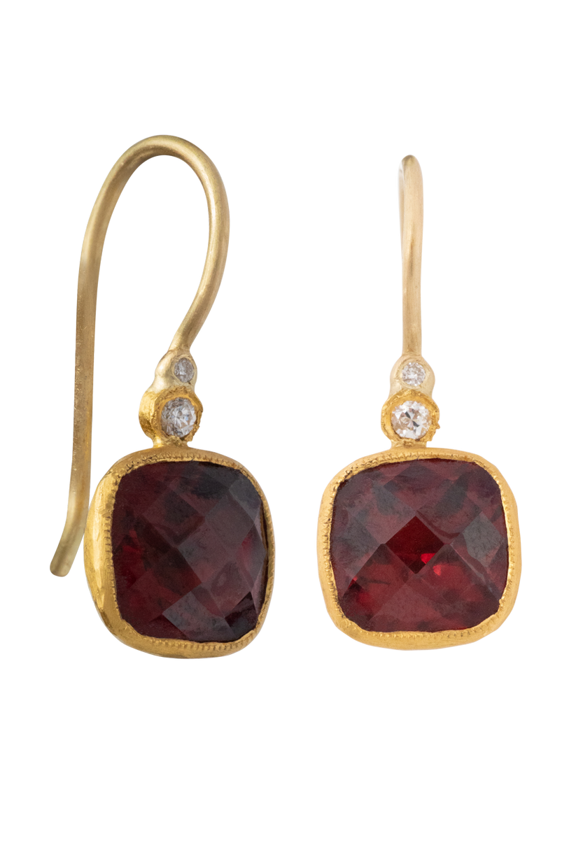 Garnet and Diamond Drop Earrings | Pinto Ranch