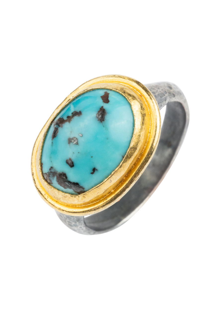 Turquoise & 24K Gold Ring