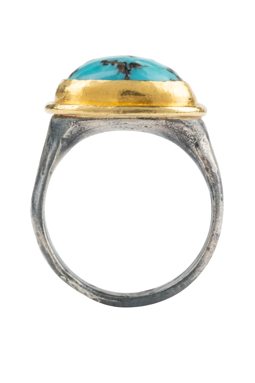 Turquoise & 24K Gold Ring