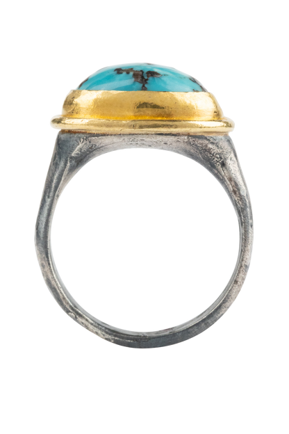 Turquoise & 24K Gold Ring